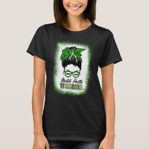 Camiseta Mental Health Warrior Messer Bun Women Mental Heal
