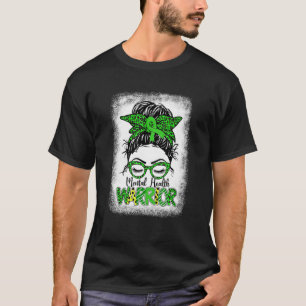 Camiseta Mental Health Warrior Messer Bun Women Mental Heal