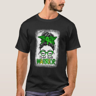 Camiseta Mental Health Warrior Messer Bun Women Mental Heal