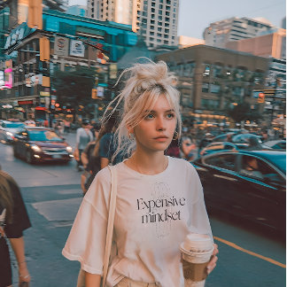 Camiseta Mentalidade Cara Estética de Luxo Silencioso Gráfi