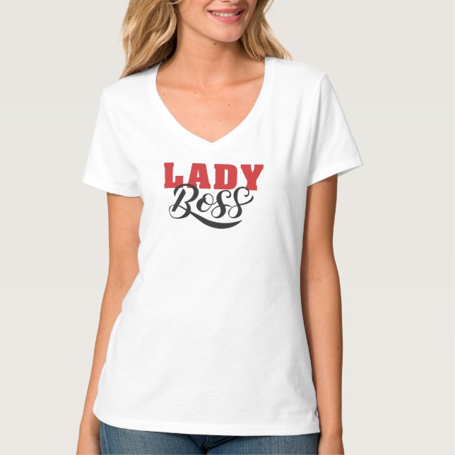 Camiseta Mentalidade de Dama Chefe – Citação de Mulheres Po (Frente)