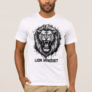 Camiseta Mentalidade de Leão Gráfico de Leão Poderoso Anima