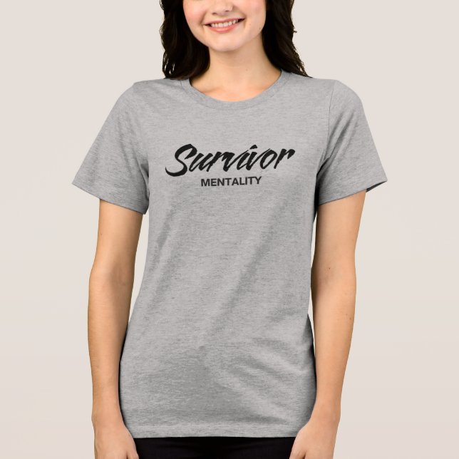 Camiseta Mentalidade de Sobrevivente | Presente de Pacote d (Frente)