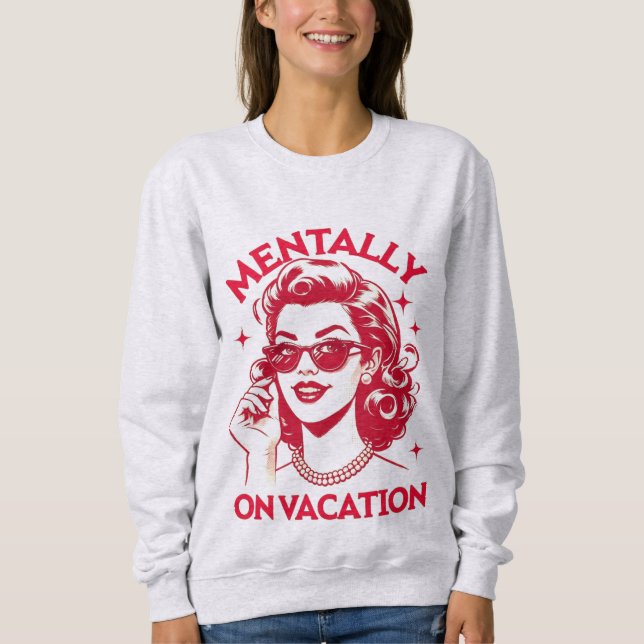 Camiseta mentalmente de férias (Frente)