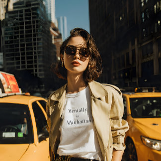Camiseta Mentalmente na estética chic de Manhattan NYC Gráf