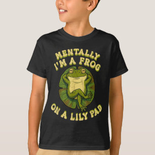 Camiseta Mentalmente sou um sapo em um lírio engraçado rela