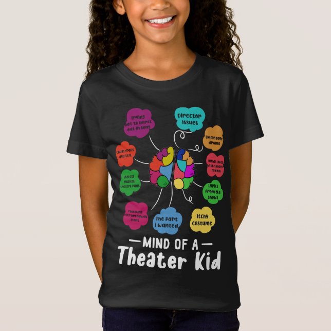 Camiseta Mente de um Teatro Criança Engraçada Ator de Teatr (Frente)