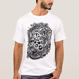 Camiseta Mente derreter triquete Abstrato preto e branco