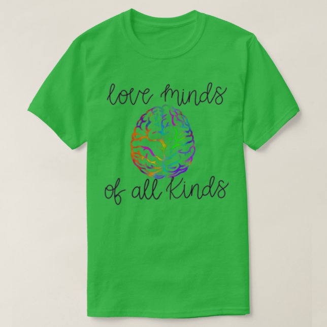 Camiseta Mentes de amor de todos os tipos (Frente do Design)