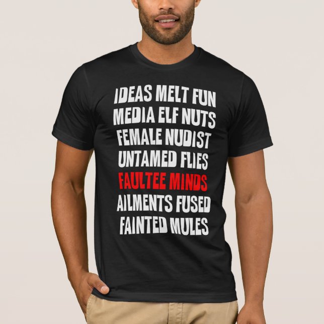 Camiseta Mentes de Faultee - anagrama (Frente)