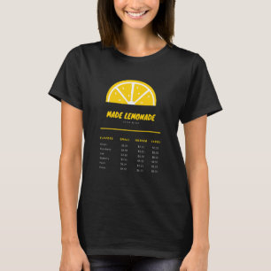 Camiseta Menu Lemonade Beber Homens Mulheres Crianças 1