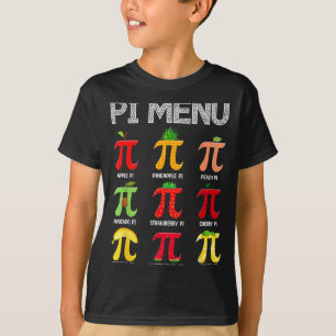 Camiseta Menu Pi Frutas Feliz Dia do Pi Professor de Matemá