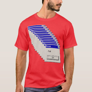 Camiseta Menu Pop-Up Computador Escolar Antigo Retro ErrorF