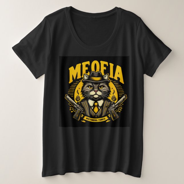 Camiseta MEOFIA Cute Gangsta Cat (Frente do Design)