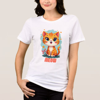 Camiseta Meow Bella + Canvas Camisa-T feminina - Puramente