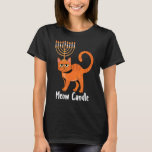 Camiseta Meow Candle Hanukkah Cat Menorah Chanukah judeu H<br><div class="desc">Meow Candle Hanukkah Cat Menorah Chanukah Feriado Judaico</div>