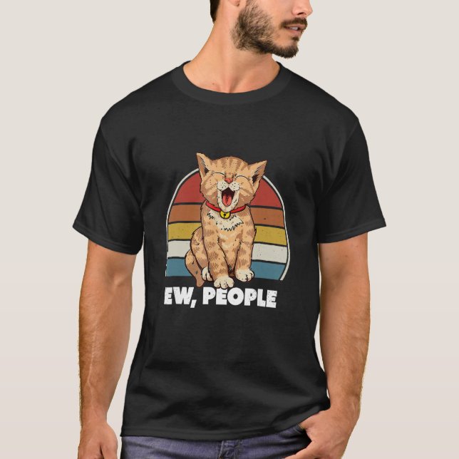 Camiseta Meow Cat Ew People Retro Cat (Frente)