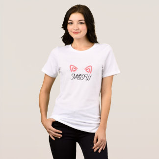 Camiseta MEOW com orelhas de gato rosa