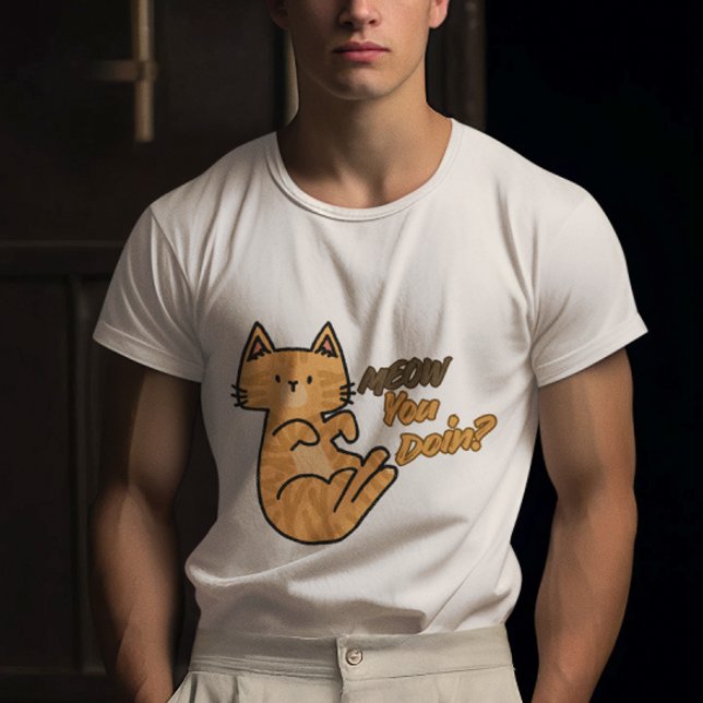 Camiseta Meow Como Você Está? Personalizável (Criador carregado)