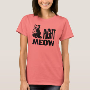 Camiseta MEOW direito! Gatinho mau engraçado