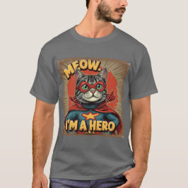 Camiseta Meow, eu sou um Herói, um Gato Divertido do Lover
