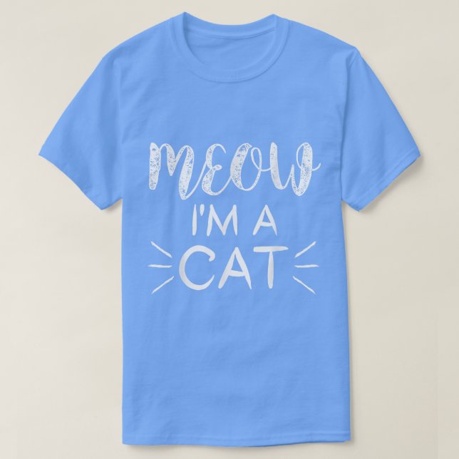 Camiseta MEOW, eu sou uma fantasia de Dia das Bruxas de Gat (Frente do Design)