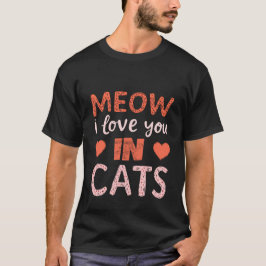 Camiseta meow, eu te amo no gato