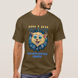 Camiseta Meow feliz Hanukkah