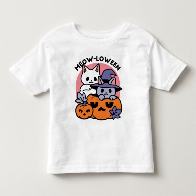 Camiseta Meow-Loween - Design de Gato de Halloween (Frente)
