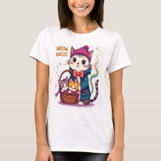 Camiseta Meow Magic - Bonita e divertida inspirada em gatos
