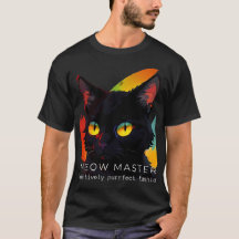 Meow Master | Camisa-T de gato escuro