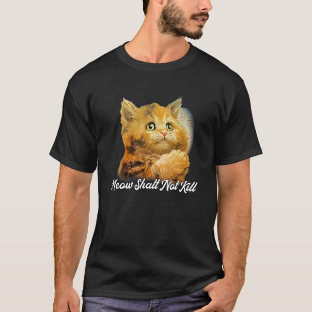 Camiseta Meow Não Matar Gato Fofo (Frente)