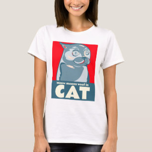 Camiseta Meow significa woof em citação engraçada de gat