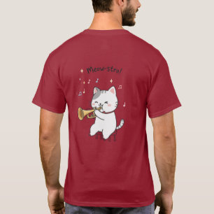 Camiseta Meow-stro Trompete Gato – Músico Felino de Jazz Fo