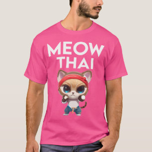 Camiseta Meow Thai Karate Cat Para Muay Thai Fighter Thai B