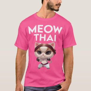 Camiseta Meow Thai Karate Cat Para Muay Thai Fighter Thai B