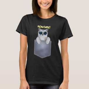 Camiseta Meow, um gato Legal no bolso para crianças Menino