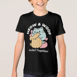 Camiseta Meow & Woof Perfect Toga - Gato e Cachorro Bonitos