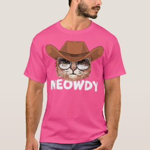 Camiseta Meowboy do Texas Vestindo cowboy que óculos escuro