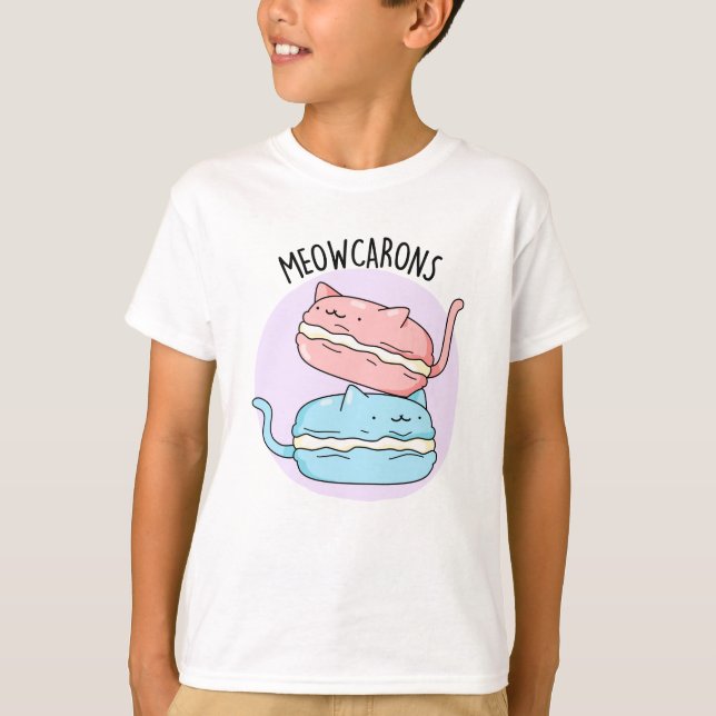 Camiseta Meowcarons Funny Macaron Pun (Frente)