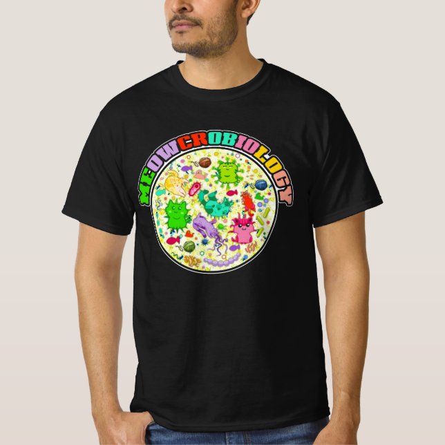 Camiseta Meowcrobiology Cat Meow Microbiology Science Bacen (Frente)