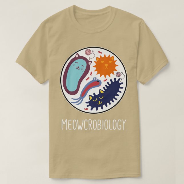 Camiseta Meowcrobiology Science Cat Lover Premium 1418 (Frente do Design)