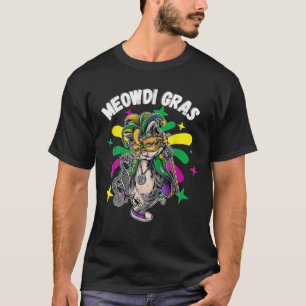 Camiseta Meowdi Gras Cat, Cat Dançando Mardi Gras NOLA Carn