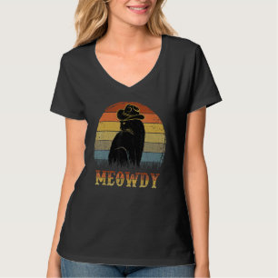 Camiseta Meowdy - Engraçado entre Meow e Howdy Black