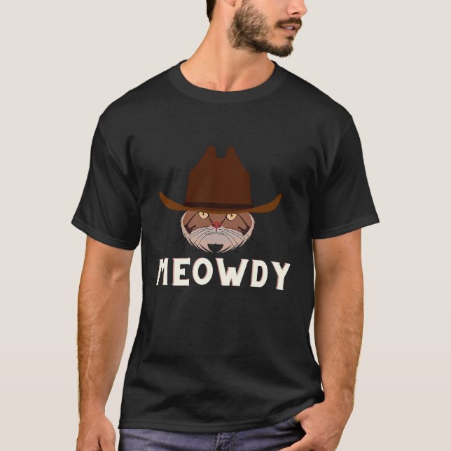 Camiseta Meowdy Mashup between Meow and Howdy (Frente)