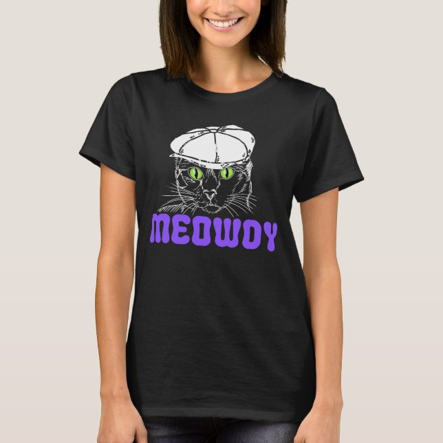 Camiseta Meowdy Mashup between Meow and Howdy Cat Meme (Frente)
