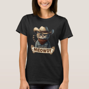Camiseta Meowdy Mashup between Meow and Howdy Cat Meme