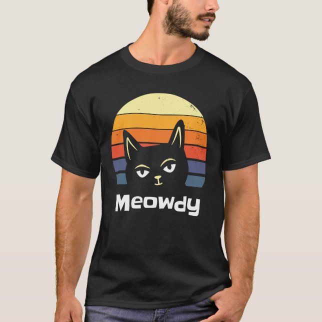 Camiseta Meowdy  Mashup de Meow e Howdy Cat (Frente)