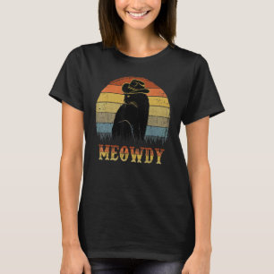 Camiseta Meowdy - Mashup Divertido Entre Meow e Howdy Preto