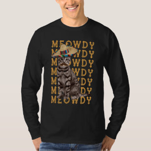 Camiseta Meowdy Mashup Entre Meow E Howdy Cat Pun Humo